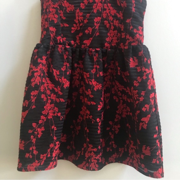 Bardot Junior Black and Red Floral Dress, Size 6. - Picture 3 of 8